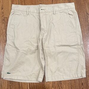 Lacoste Men's Cream Flat Front Shorts